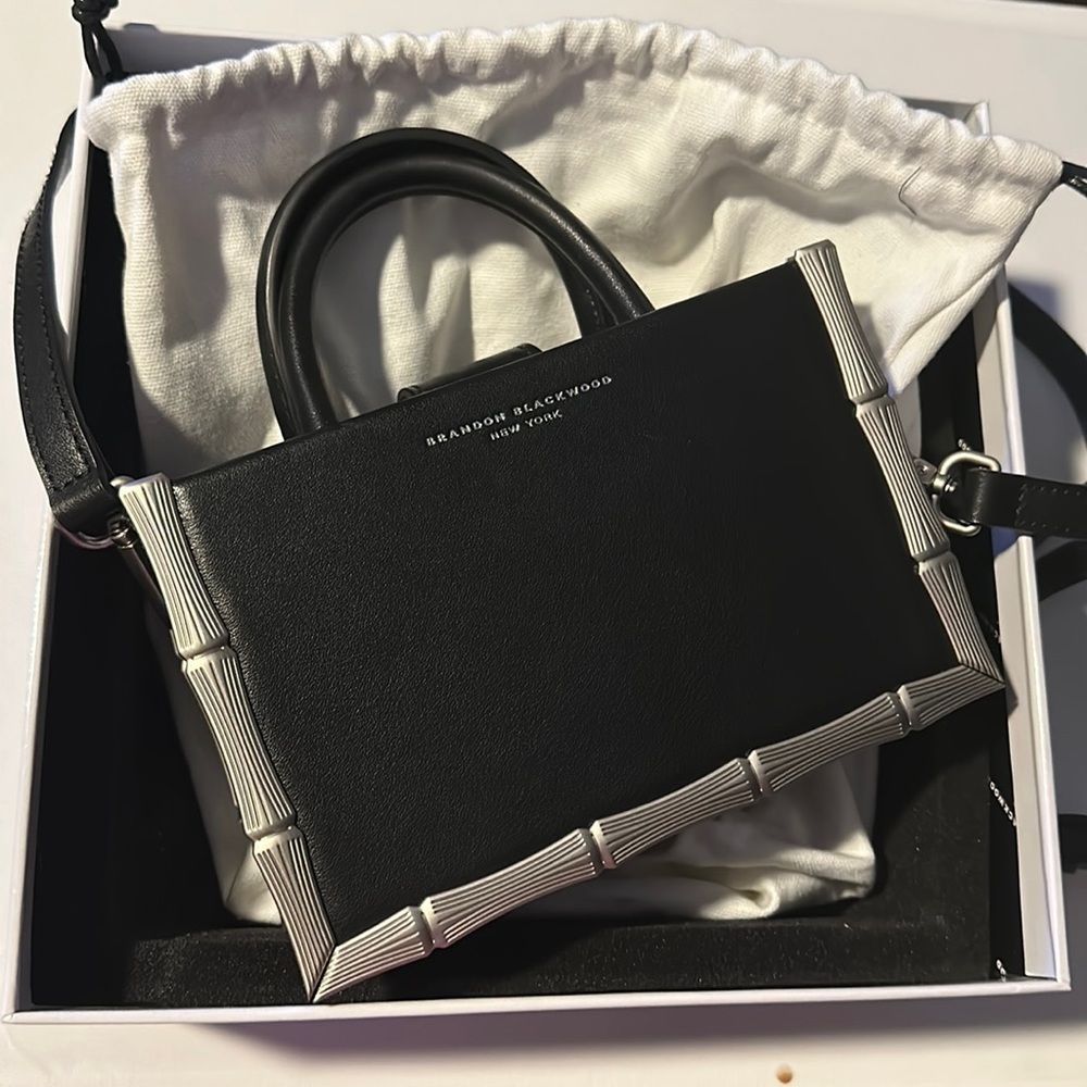 Bamboo B Tote with Silver Hardware